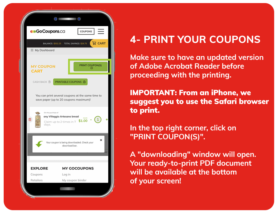 4-Print your coupons